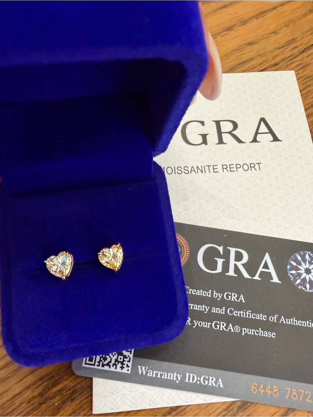 Heart Shaped Moissanite Stud Earrings in Gold 2CTW